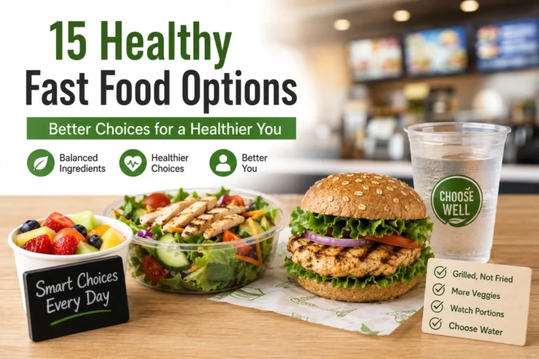 Healthy Fast Food Optionsis always convenient when you are busy and do not have proper time to make a meal for yourself,but many fast foods are rich in sugar , sodium, or unhealthy fats. The good thing is that you don't have to avoid fast food always or completely.